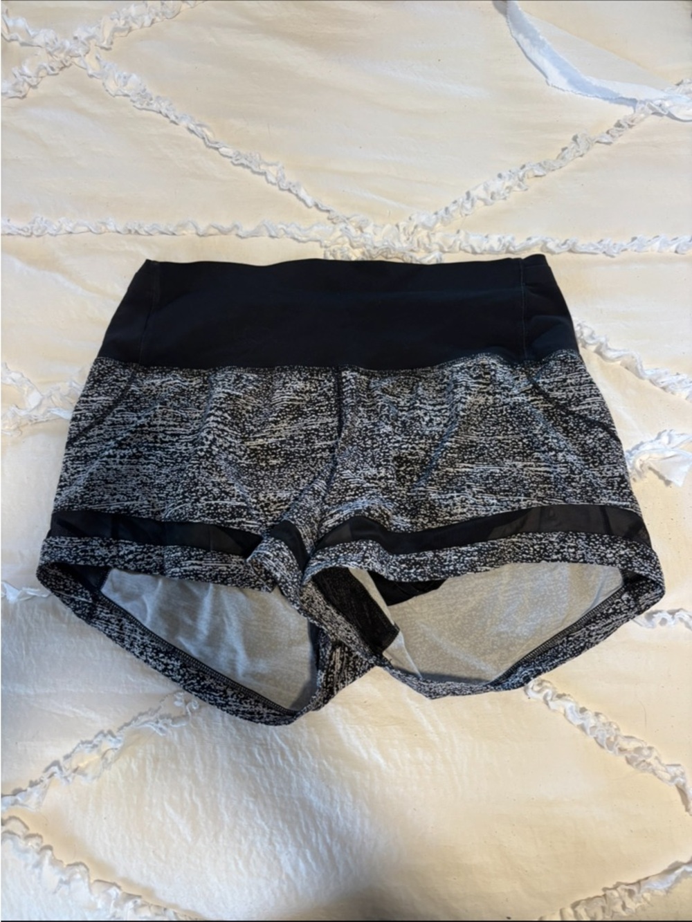 lululemon athletica Black and Heather Gray High-Rise Running Shorts
